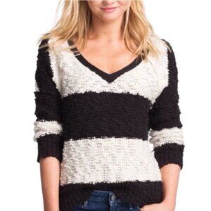 Free People Songbird Rugby Stripe Bouclé Sweater